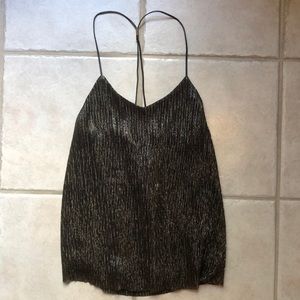 Express black and gold sleeveless top